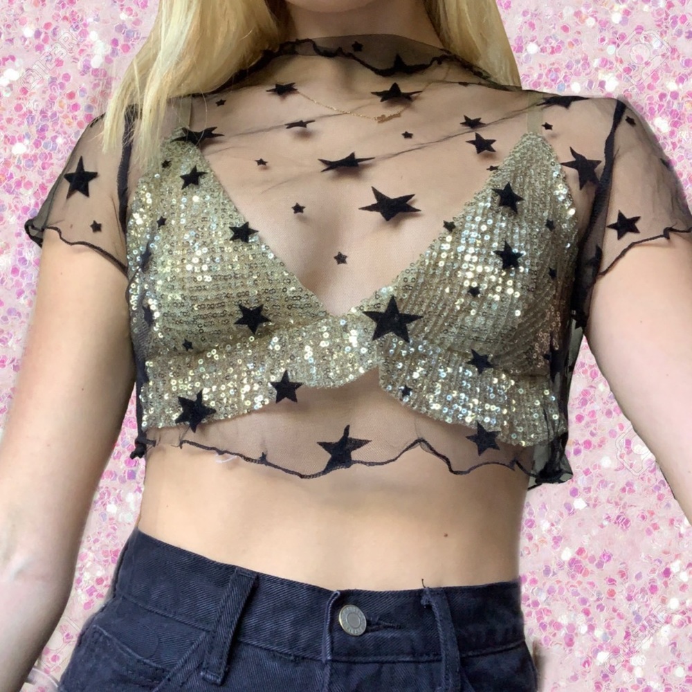 Gold sequence bralette